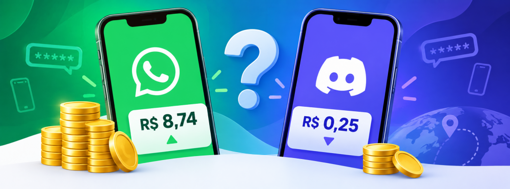 Por que um número temporário custa mais no WhatsApp do que no Discord? A economia por trás dos preços de ativação por SMS.